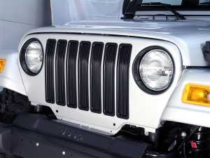 Jeep Wrangler Grille Inserts - Rugged Ridge - Billet - Black - `97-`06
